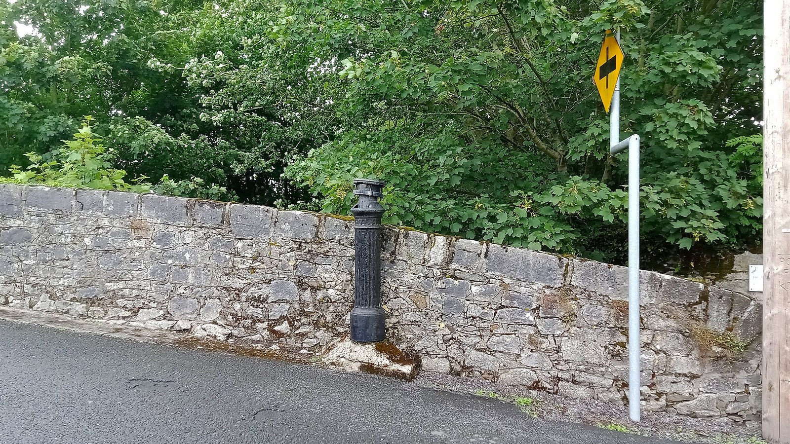 Sewer pipe at an outdoor crossing