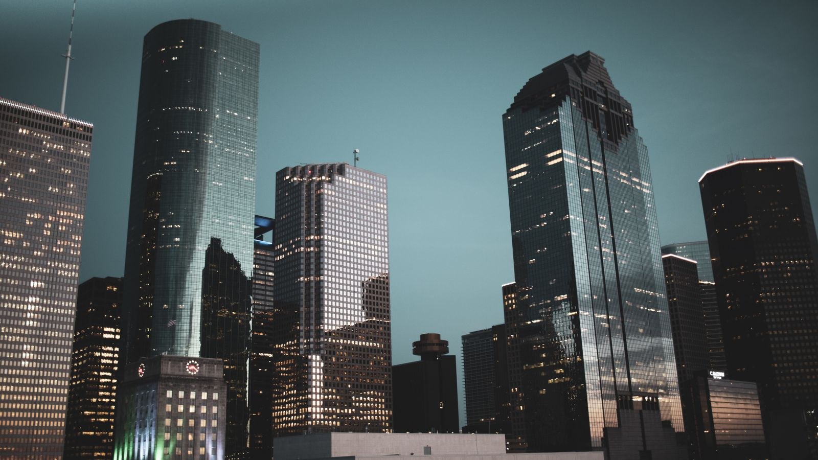 Houston high-rises at night